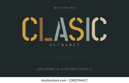 Clasic creative modern urban alphabet font. Digital abstract moslem, futuristic, fashion, sport, minimal technology typography. Simple numeric vector illustration