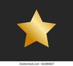 Clasic Gold Star Icon Vector, Logo Flat Eps, Illustration