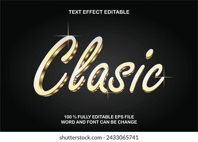  clasic gold text effect editable eps file