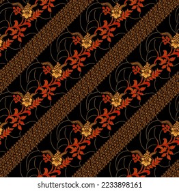 Clasic Indonesian Batik Lereng Sekar Pattern