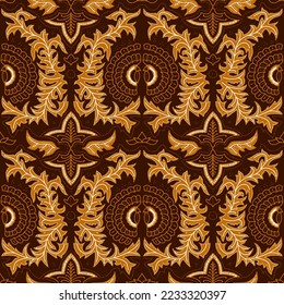 Clasic Indonesian Batik Sogan Babon Angrem Pattern