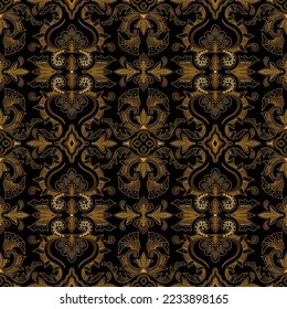 Clasic Indonesian Batik Sogan Gaman Pattern