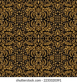 Clasic Indonesian Batik Sogan Koco Kembang Pattern