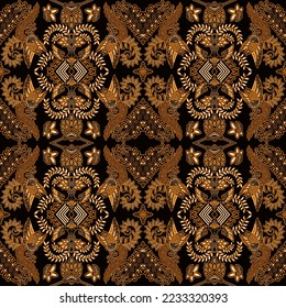 Clasic Indonesian Batik Sogan Ponco Tarung Pattern