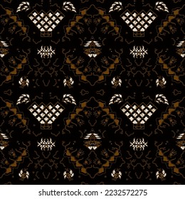 Clasic Indonesian Batik Sogan Semenan Pattern