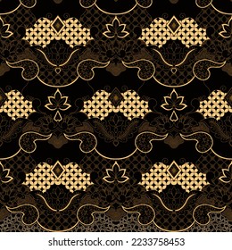 Clasic Indonesian Batik Sogan Tri Sapta Pola Pattern