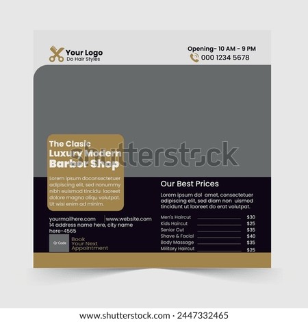 The Clasic Luxury Modern Barbershop Social Midea Post Template