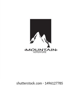 Clasic mountain logo vector illustrasion, landscape,flat,nature,hill design