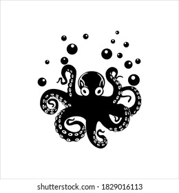 a clasic octopus logo verktor