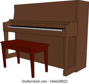 Clasic piano, illustration, vector on white background.