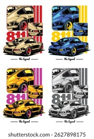 clasic racing car colase detail vector illustration