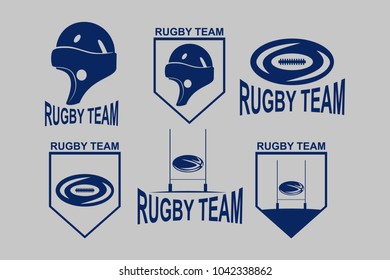 clasic rugby logo vector illustration