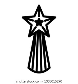 Clasic star Icon Vector. Flat black pictogram. Illustration symbol. - Vector