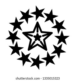 Clasic star Icon Vector. Flat black pictogram. Illustration symbol. - Vector