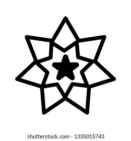 Clasic star Icon Vector. Flat black pictogram. Illustration symbol. - Vector