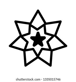 Clasic star Icon Vector. Flat black pictogram. Illustration symbol. - Vector