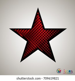 Clasic star Icon Vector. Isolated, object on white background, red.