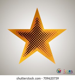 Clasic star Icon Vector. Isolated, object on white background, Yellow, lilac