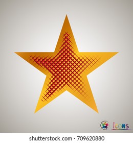 Clasic star Icon Vector. Isolated, object on white background, Yellow, lilac