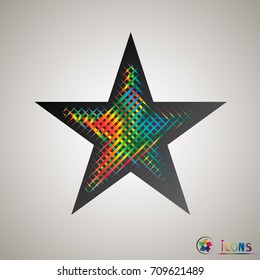 Clasic star Icon Vector. Isolated, object on white background, multicolor, halftone