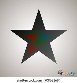 Clasic star Icon Vector. Isolated, object on white background, multicolor, halftone