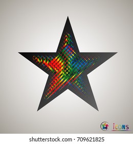 Clasic star Icon Vector. Isolated, object on white background, multicolor, halftone