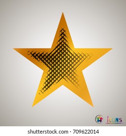 Clasic star Icon Vector. Isolated, object on white background, Yellow, lilac