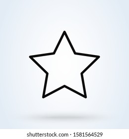 Clasic star Simple. Outline vector modern icon design illustration.