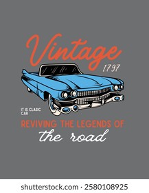 clasic vintage car and texture . blue coller