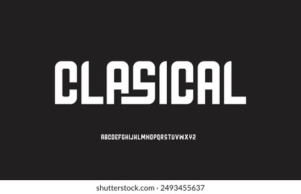 clasical is Modern Bold Font. Sans Serif Font. Regular Italic Uppercase Lowercase Typography urban style alphabet fonts for fashion, sport, technology, digital, movie, logo design, vector illustration