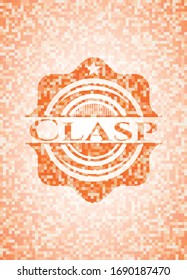 Clasp abstract orange mosaic emblem