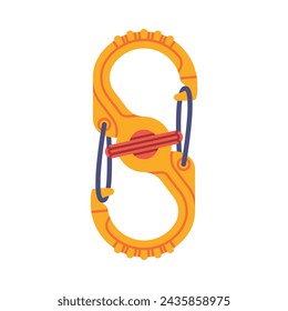 Clasp or Carabiner as Climbing Equipment for Fastening Vector Illustration