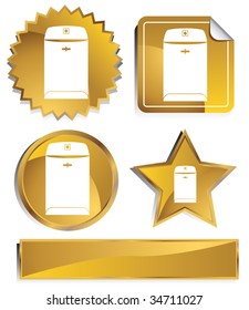 Clasp Envelope Icon Gold