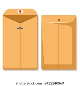 Ilustración de dibujos animados vectoriales de sobre de armazón aislados en un fondo blanco.