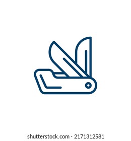Icono de línea de Cuchillo de abofeteo. signo de estilo lineal para concepto móvil y diseño web. Icono de vector de contorno. Símbolo, ilustración del logotipo. Gráfico vectorial