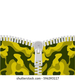 Clasp lightning on fabrics camouflage for military