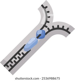 Diseño de icono plano de Vector de armario de cierre, símbolo hecho a mano, signo de ropa de ajuste perfecto, coser y adaptar materiales ilustración de stock, cremallera o cremallera con concepto de dientes comunes