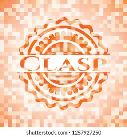 Clasp orange mosaic emblem with background