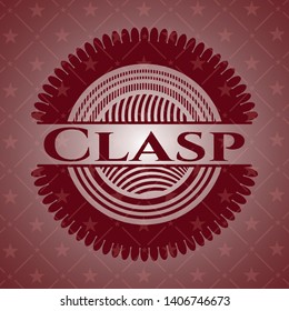 Clasp red emblem. Retro. Vector Illustration. Detailed.