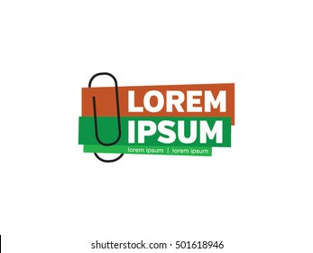 Clasps attached papers, logo vector