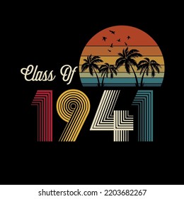 Class of 1941 vintage style shirt design Vector