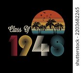 Class of 1948 vintage style shirt design Vector