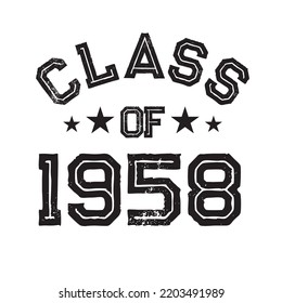Class Of 1958 t shirt Design Vector, Vintage Class