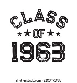 Class Of 1963 t shirt Design Vector, Vintage Class