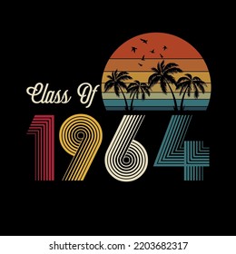 Class of 1964 vintage style shirt design Vector