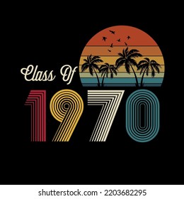 Class of 1970 vintage style shirt design Vector
