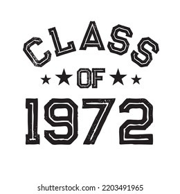 Class Of 1972 t shirt Design Vector, Vintage Class