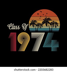 Class of 1974 vintage style shirt design Vector