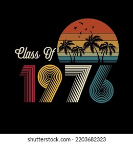Class of 1976 vintage style shirt design Vector