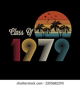 Class of 1979 vintage style shirt design Vector